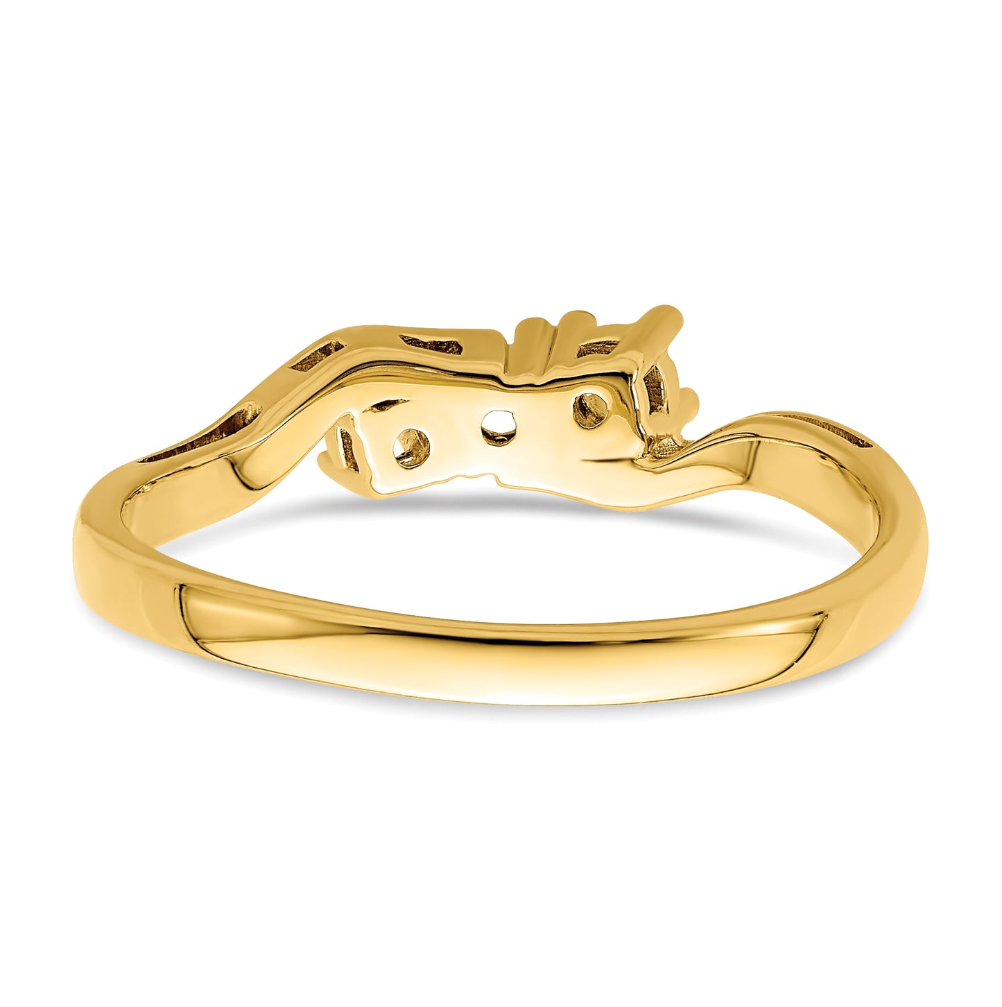 10K Yellow Gold Synthetic Family Jewelry Ring, 3Stone