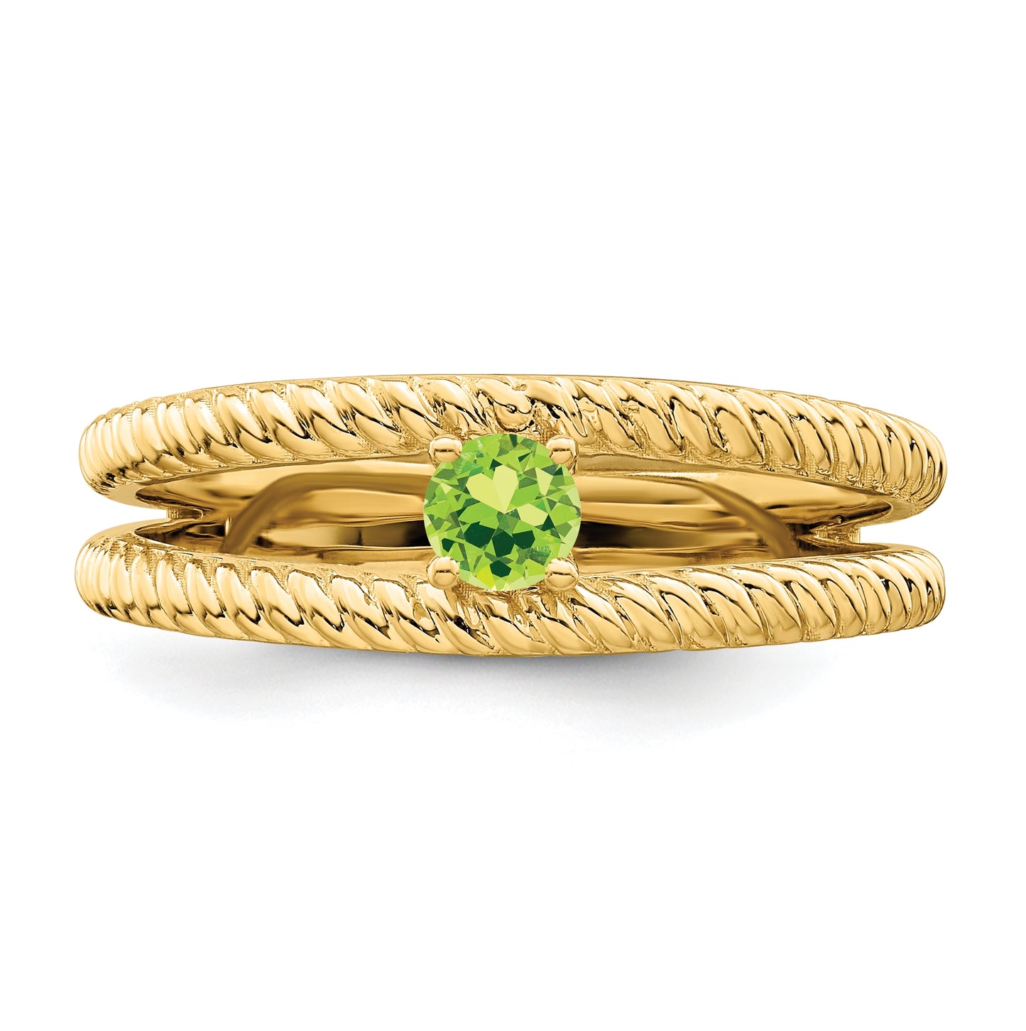 Sterling Silver Gold Plated Family Jewelry Ring, Size 5