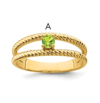 Sterling Silver Gold Plated Family Jewelry Ring, Size 10
