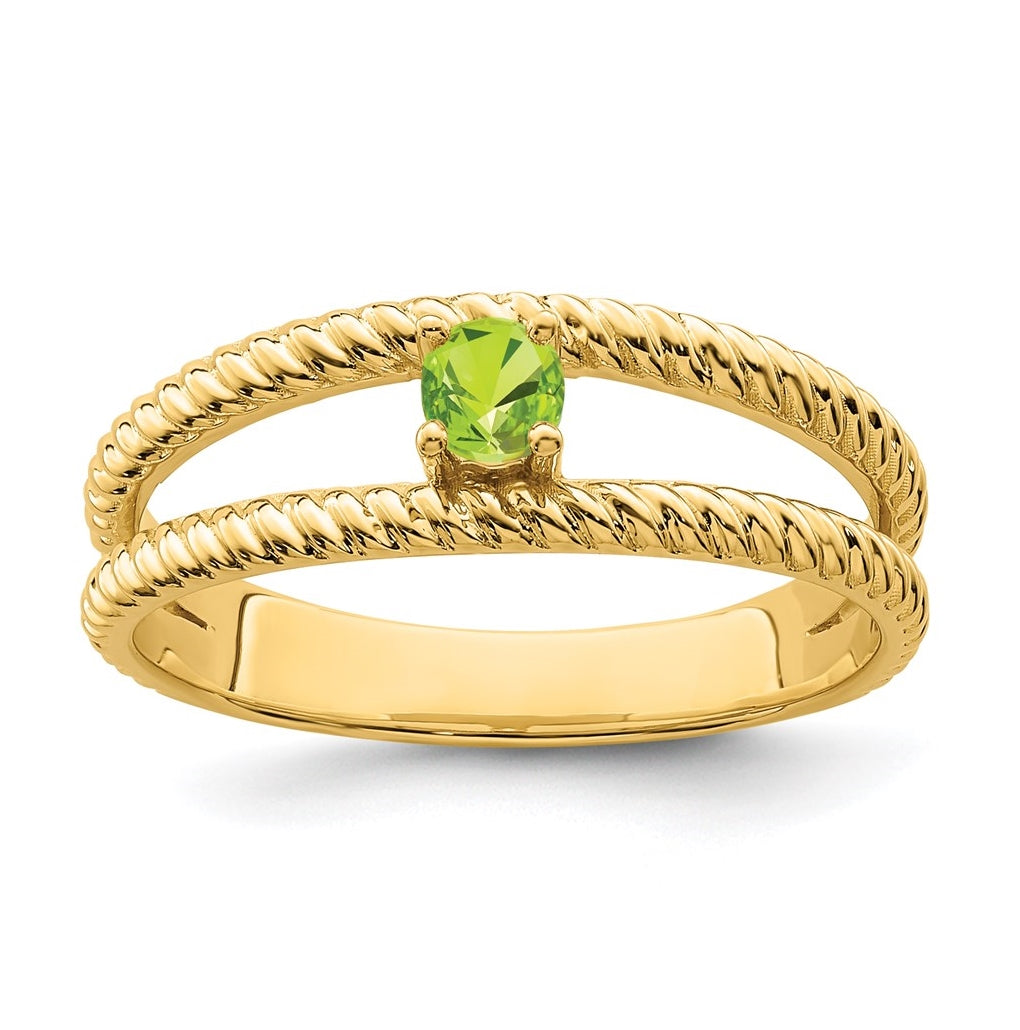 Sterling Silver Gold Plated Family Jewelry Ring, Size 5