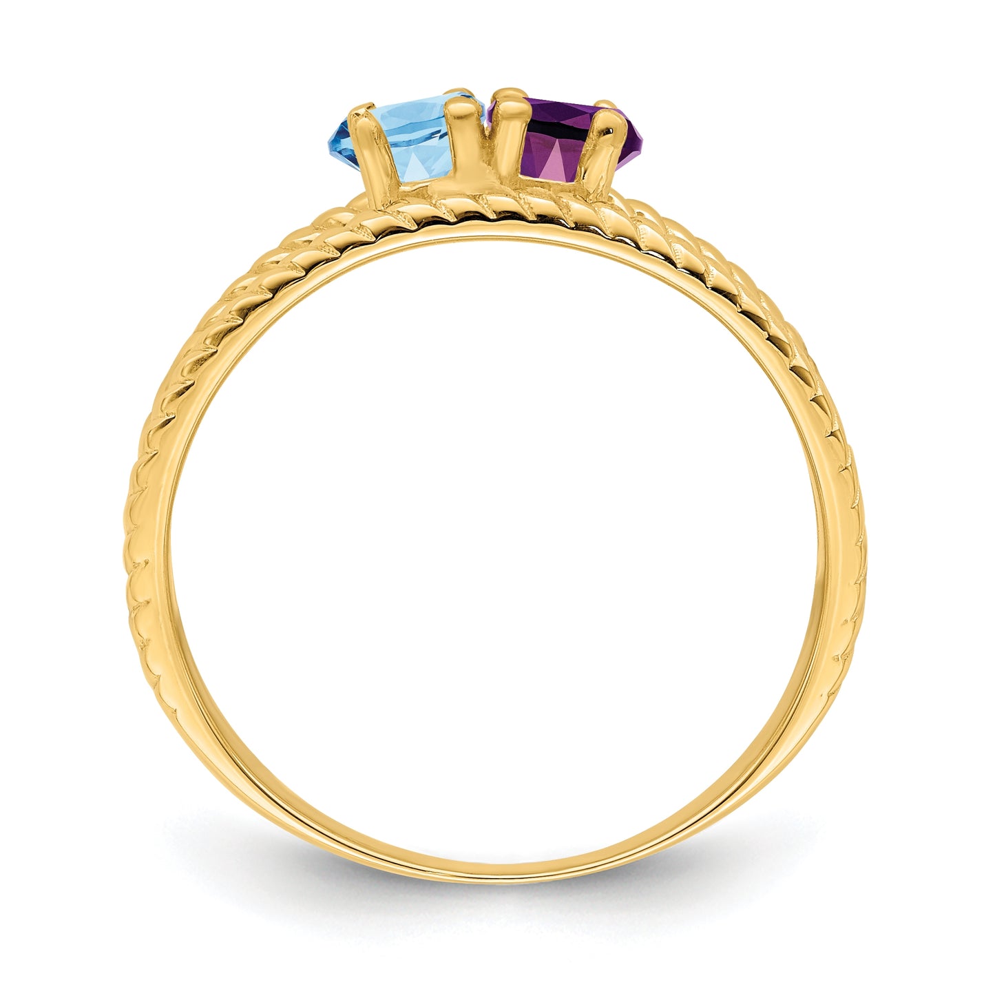 Gold Plated Sterling Silver Rhodium Plated Family Jewelry Ring, Size 9