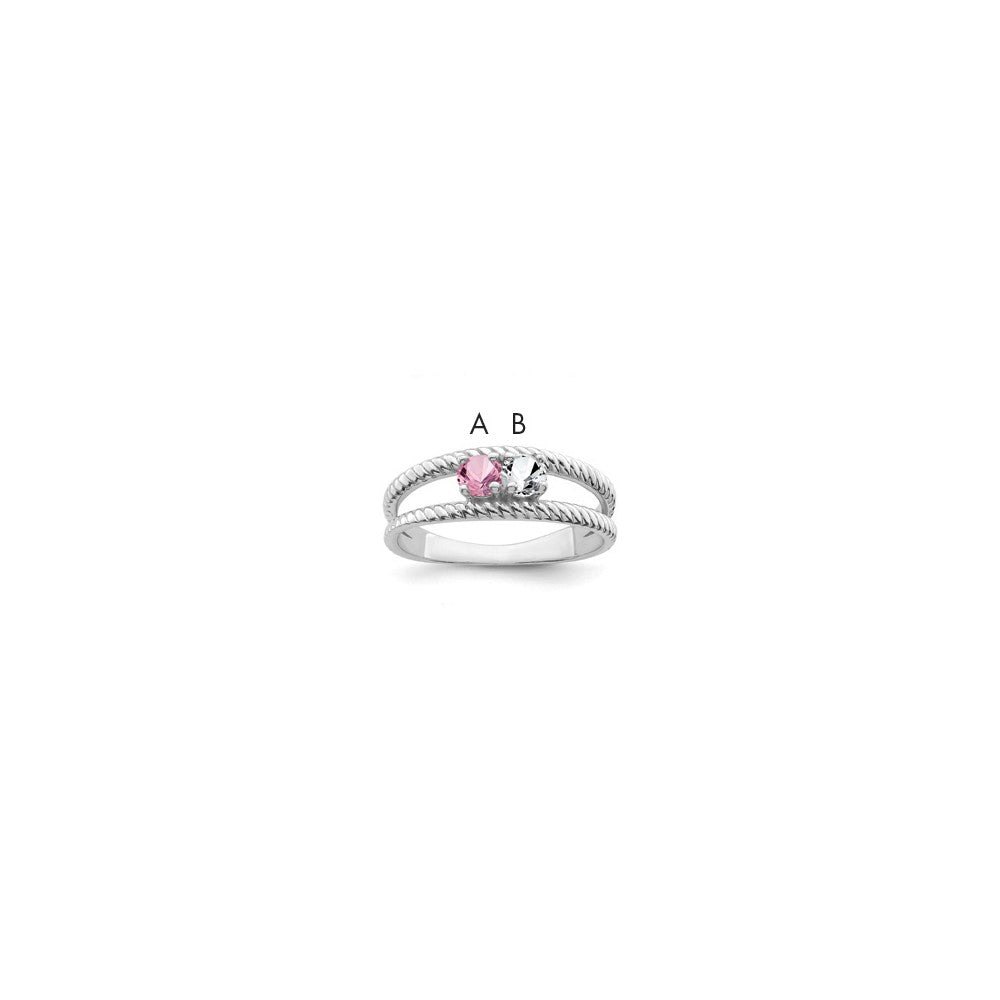 Sterling Silver Rhodium plated Family Jewelry Ring