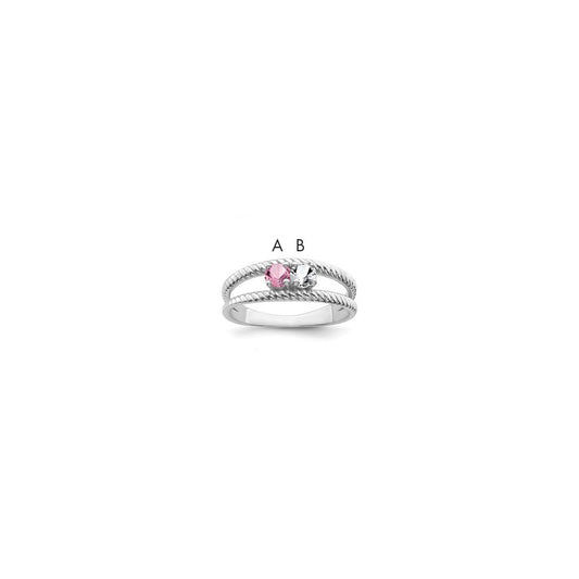 Sterling Silver Rhodium plated Family Jewelry Ring
