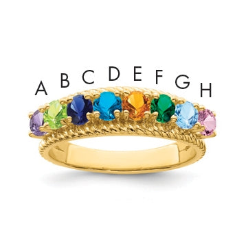 10K Yellow Gold Family Jewelry Ring