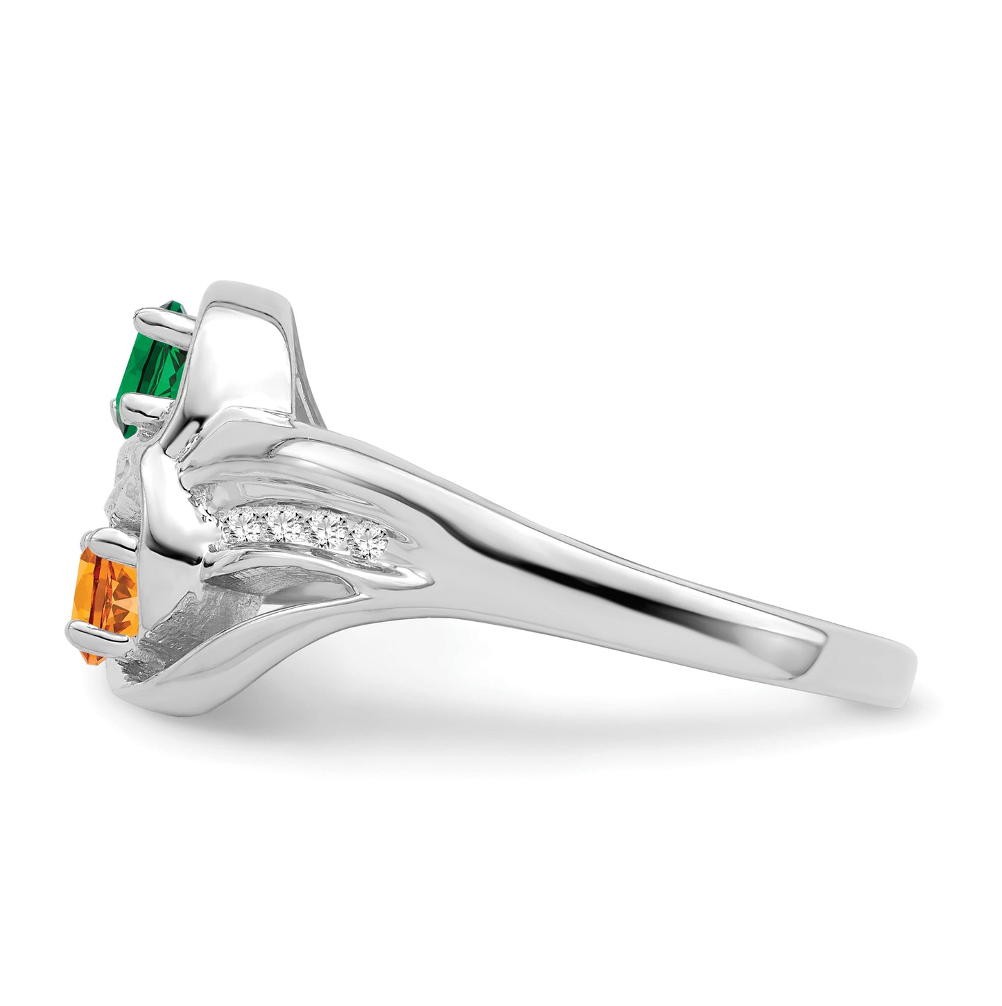 10k White Gold Genuine Family Jewelry Ring
