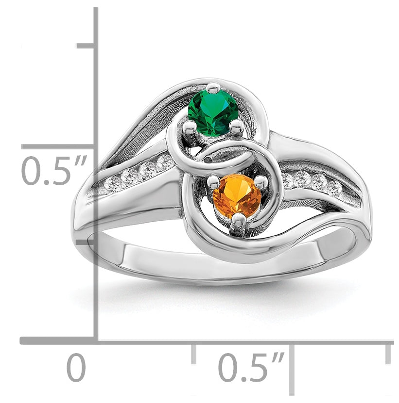 10k White Gold Genuine Family Jewelry Ring