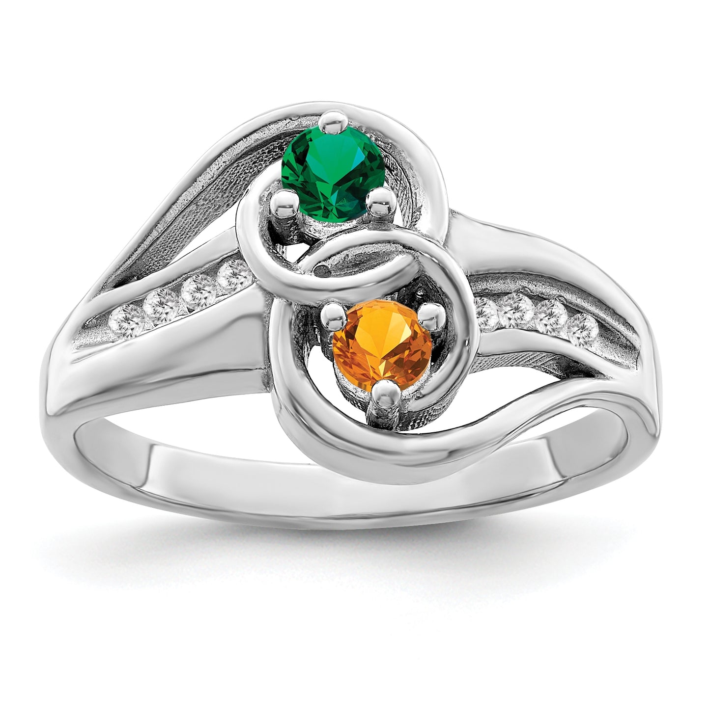 10k White Gold Genuine Family Jewelry Ring