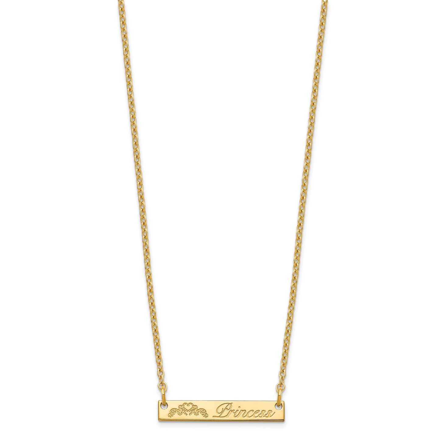 Sterling Silver Gold plated Small Customized Bar Necklace