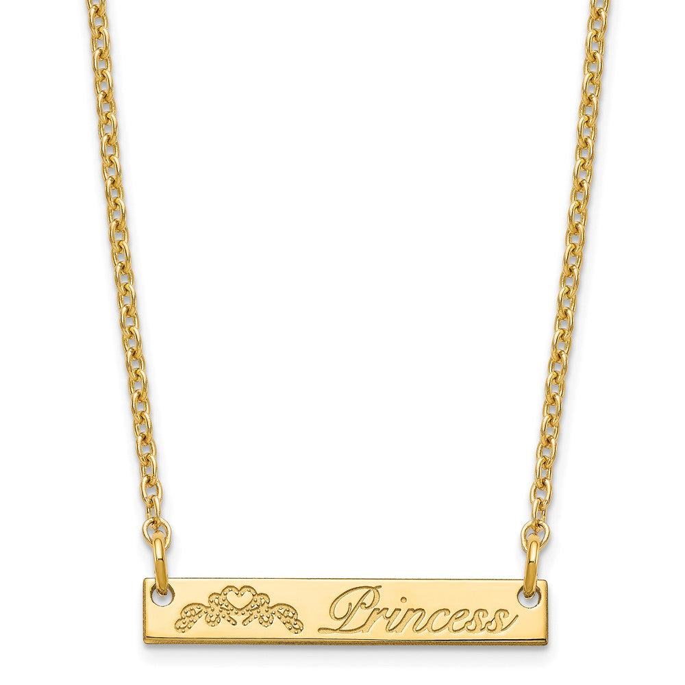 Sterling Silver Gold plated Small Customized Bar Necklace