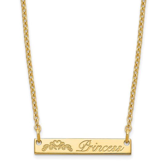 Sterling Silver Gold plated Small Customized Bar Necklace