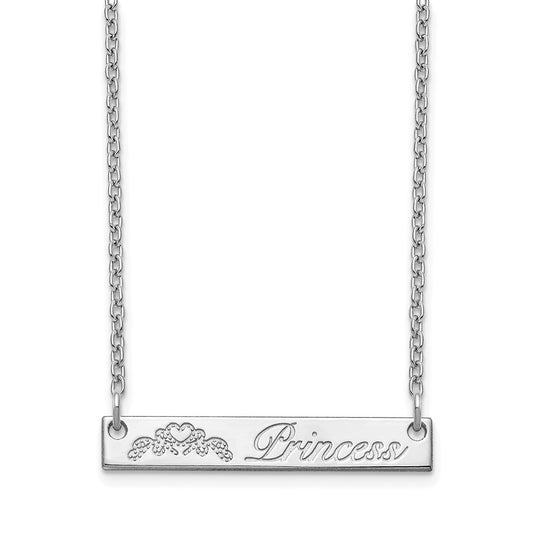 Sterling Silver Rose Gold Plated Customized Small Bar Necklace