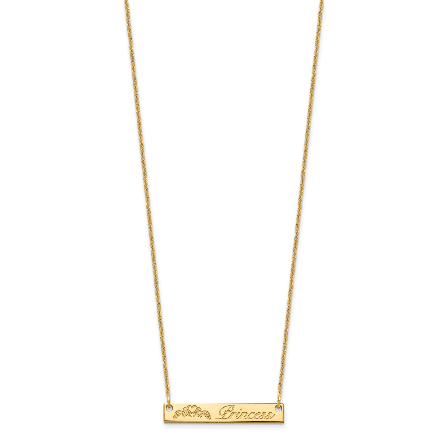 14K Yellow Gold Small Customized Bar Necklace