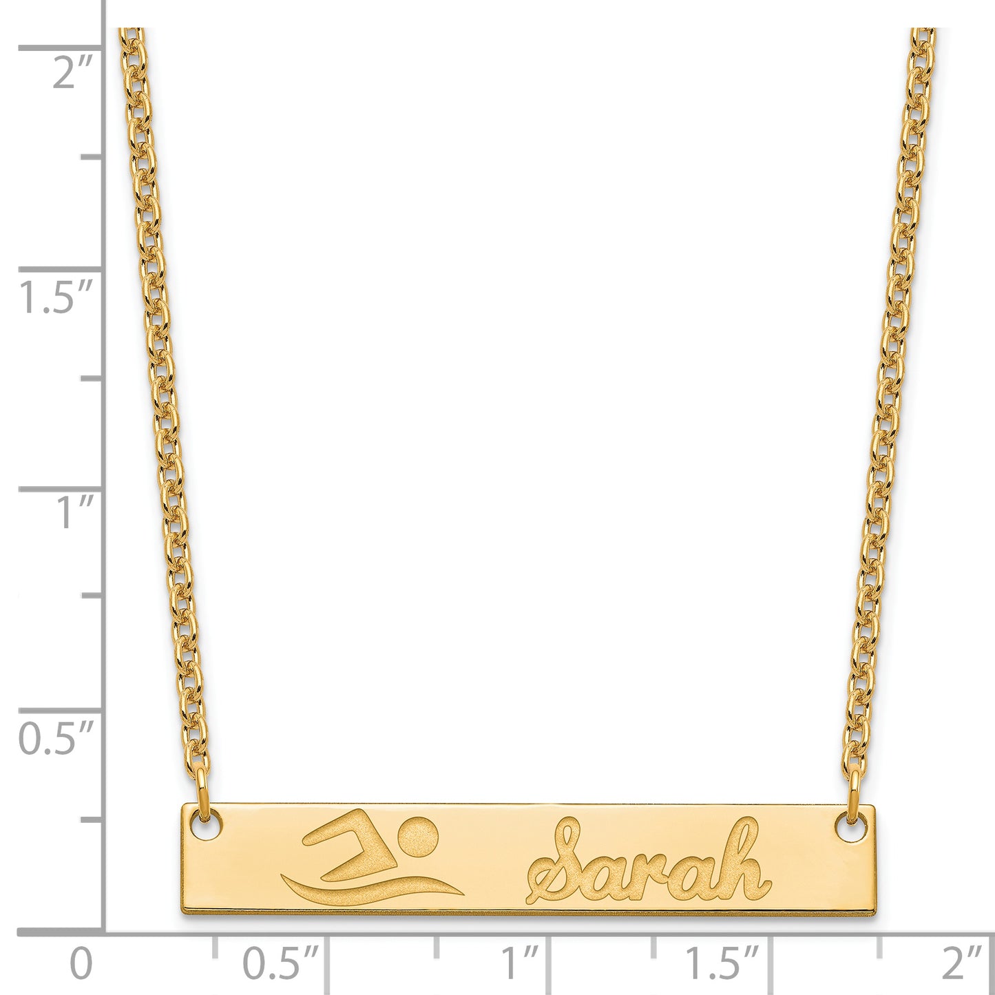 Sterling Silver Gold plated Medium Customized Bar Necklace
