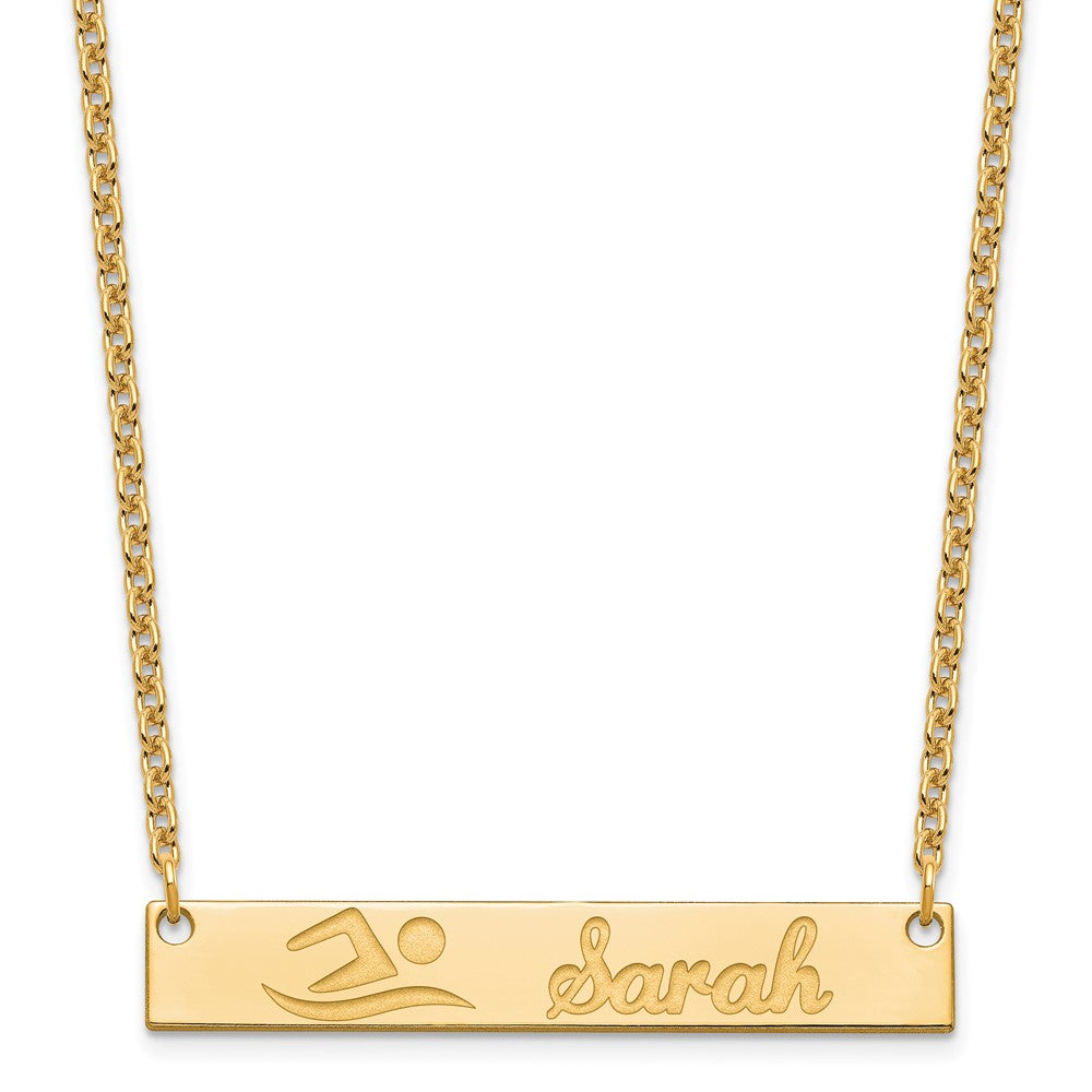 Sterling Silver Gold plated Medium Customized Bar Necklace