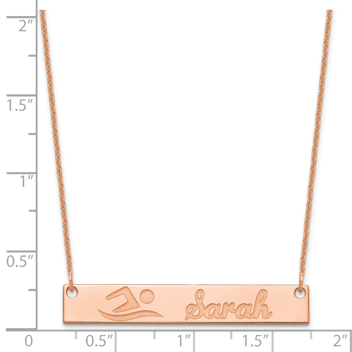 14K Rose Gold Medium Customized Bar Necklace