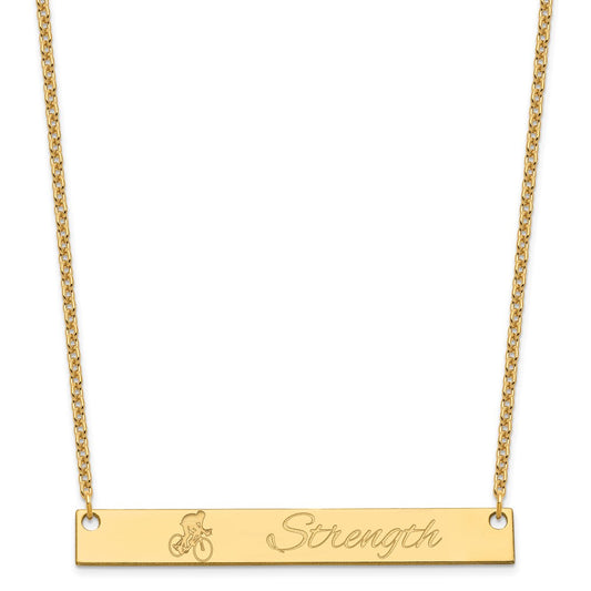 Sterling Silver Gold plated Large Customized Bar Necklace