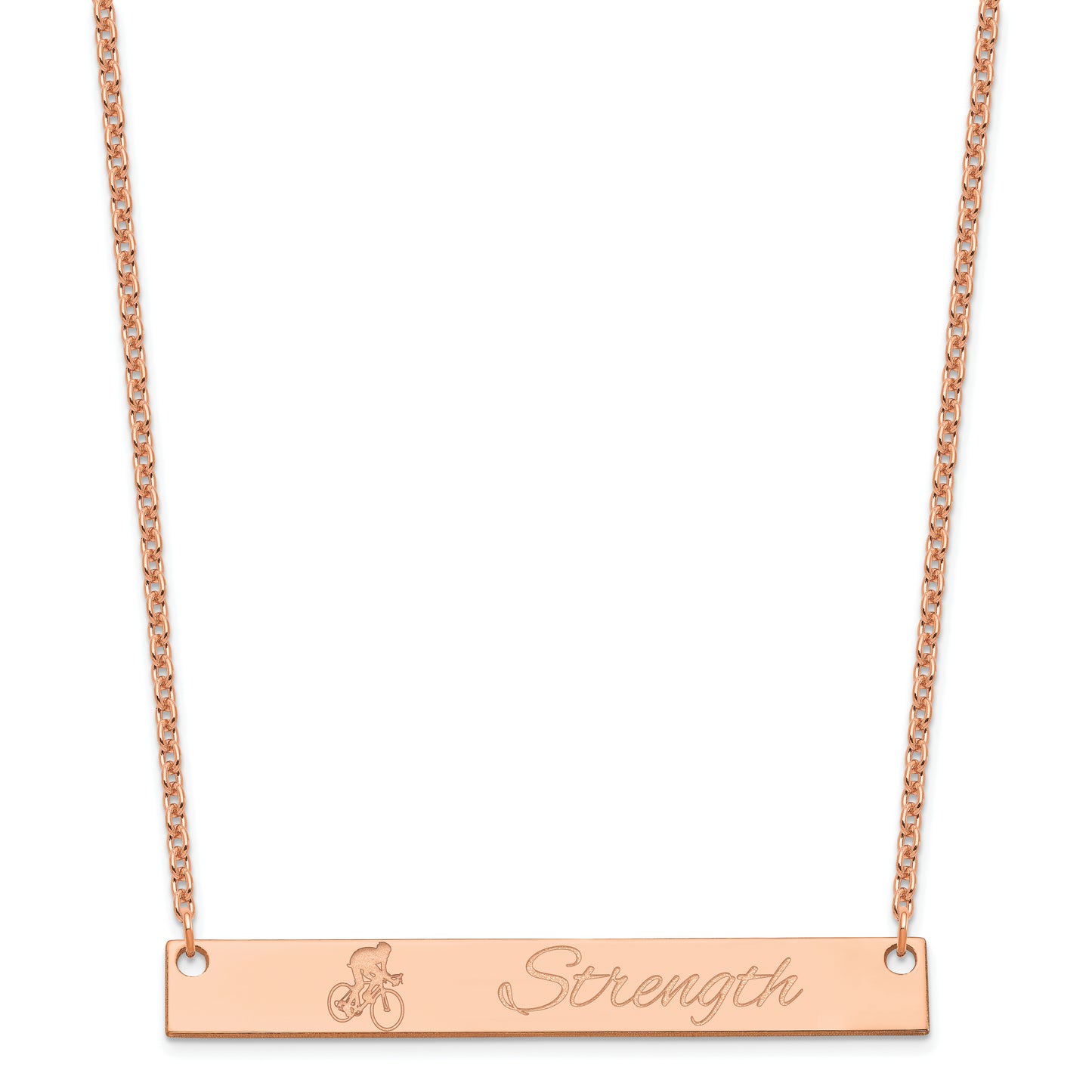Sterling Silver Rose Gold plated Large Customized Bar Necklace