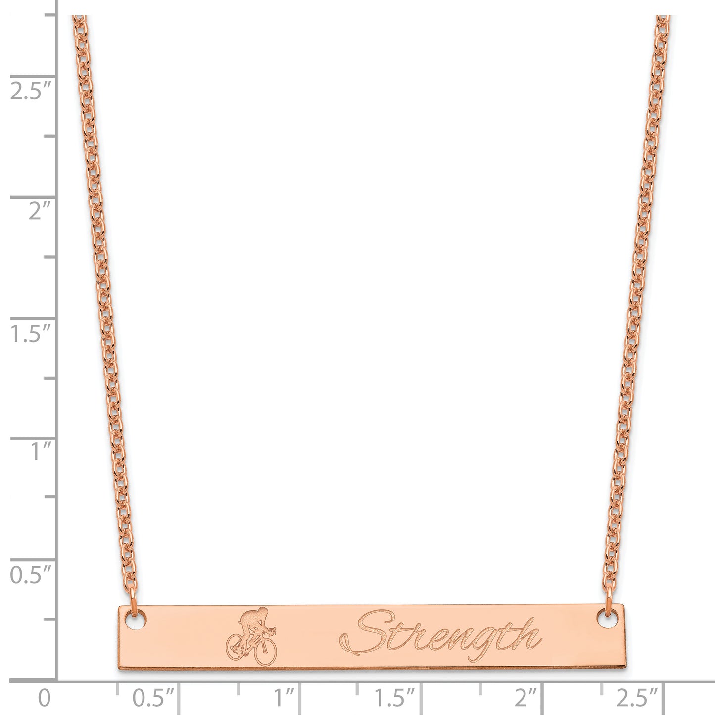 Sterling Silver Rose Gold plated Large Customized Bar Necklace