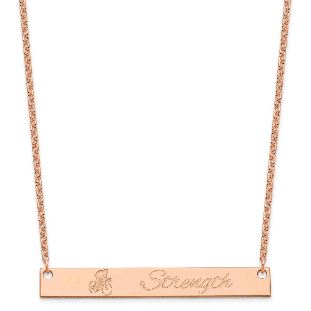 Sterling Silver Rose Gold plated Large Customized Bar Necklace
