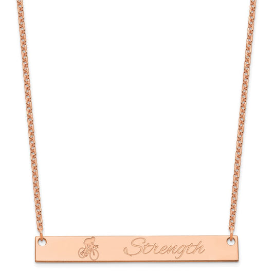 Sterling Silver Rose Gold plated Large Customized Bar Necklace