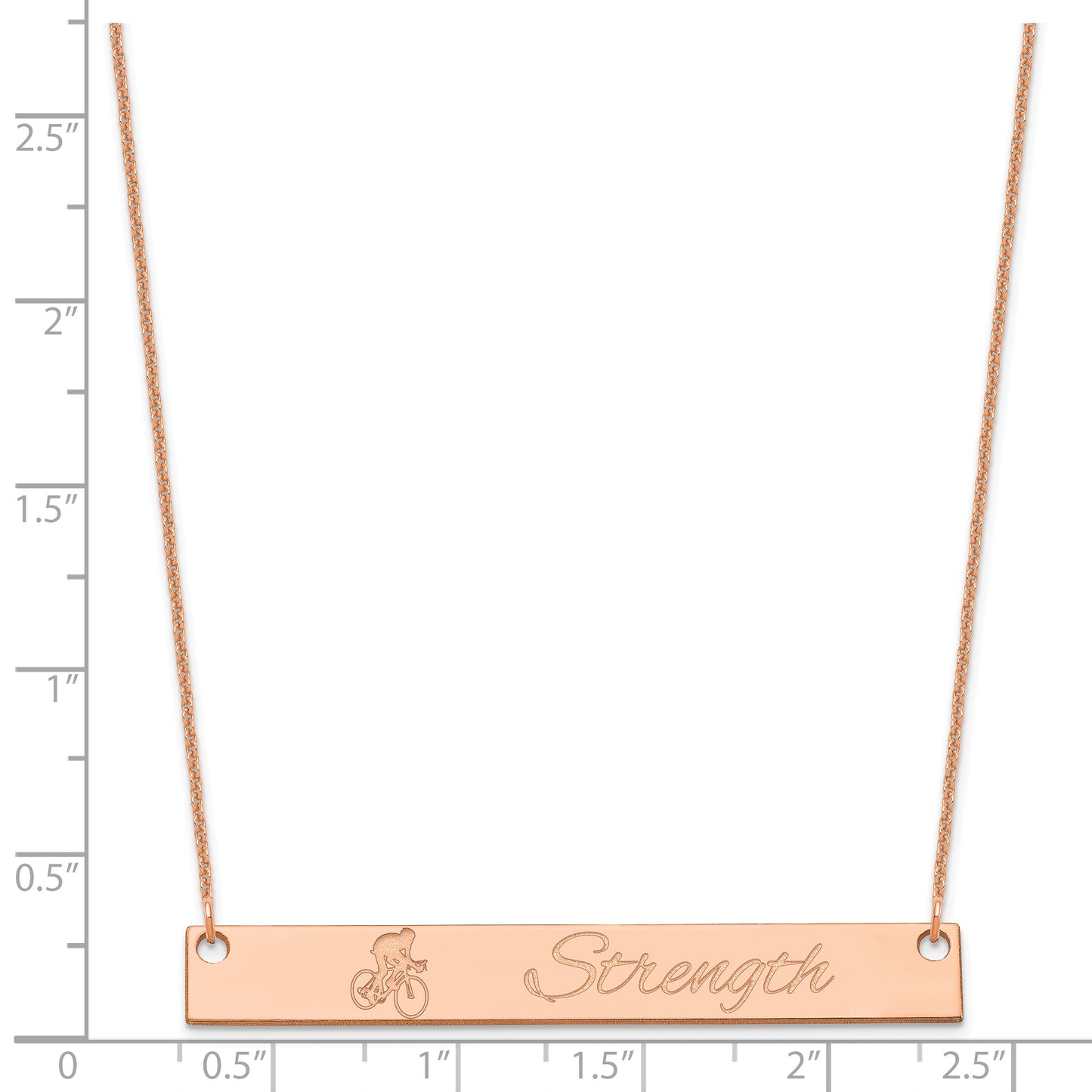 14K Rose Gold Large Customized Bar Necklace