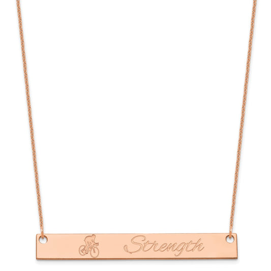 14K Rose Gold Large Customized Bar Necklace