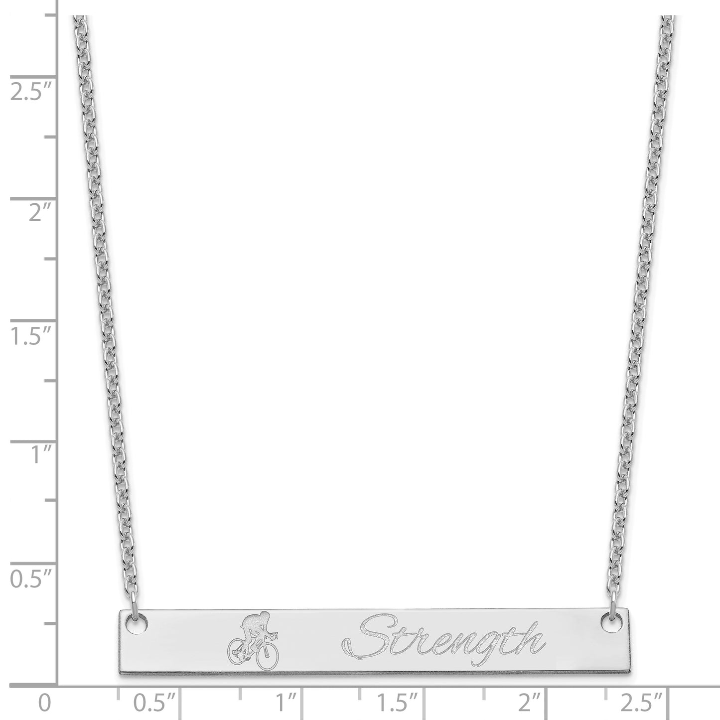 Sterling Silver Rhodium plated Large Customized Bar Necklace