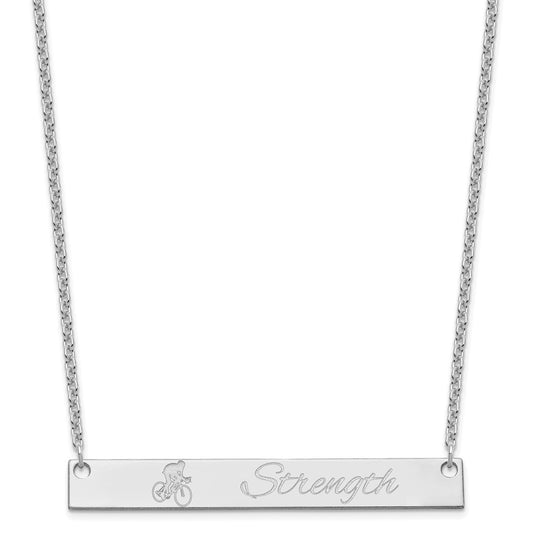 Sterling Silver Rhodium plated Large Customized Bar Necklace
