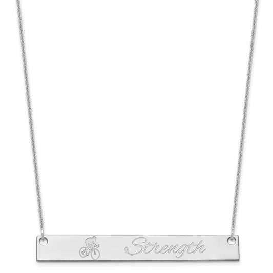 14K White Gold Large Customized Bar Necklace