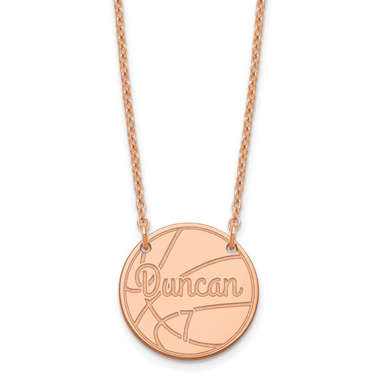 Sterling Silver Rose Gold plated Small Customized Circle Necklace