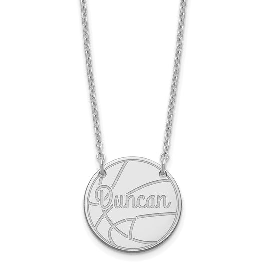 Sterling Silver Rhodium plated Small Customized Circle Necklace