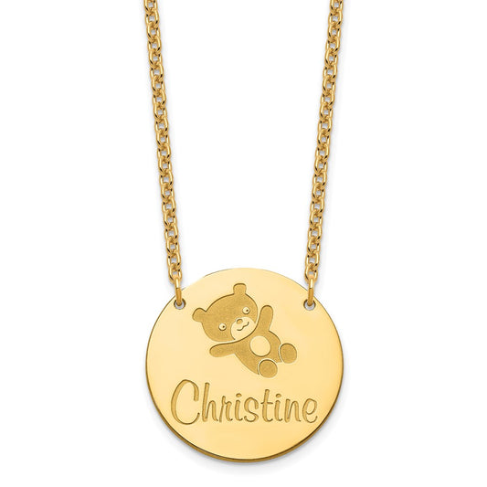 Sterling Silver Gold plated Medium Customized Circle Necklace