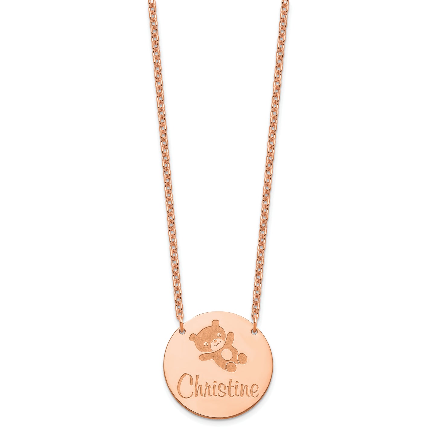 Sterling Silver Rose Gold plated Medium Customized Circle Necklace
