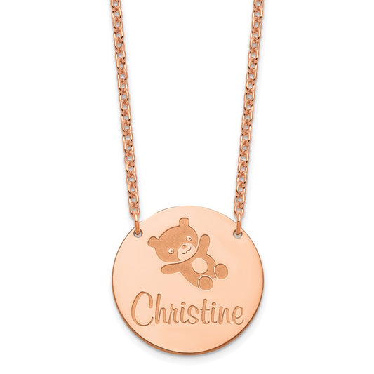 Sterling Silver Rose Gold plated Medium Customized Circle Necklace
