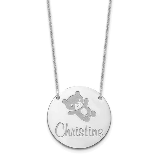 14K White Gold Medium Customized Circle Necklace