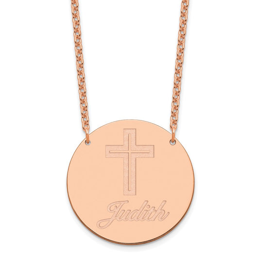 Sterling Silver Rose Gold plated Large Customized Circle Necklace