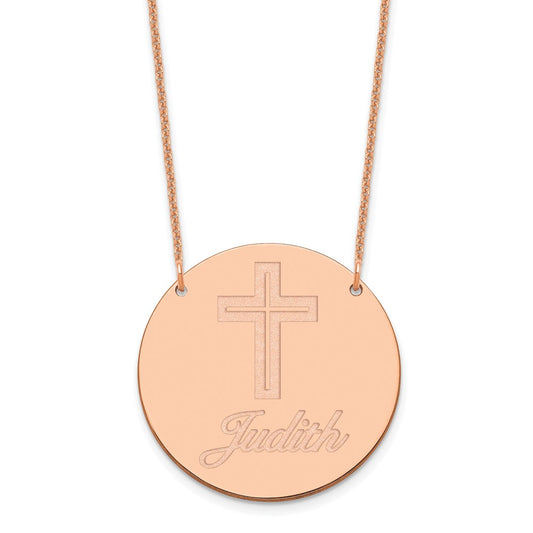 14K Rose Gold Large Customized Circle Necklace