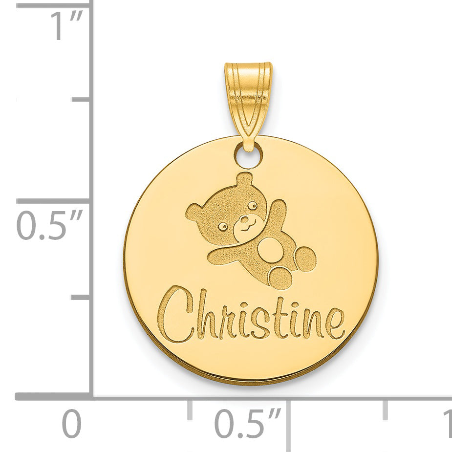 Sterling Silver Gold plated Small Customized Circle Pendant