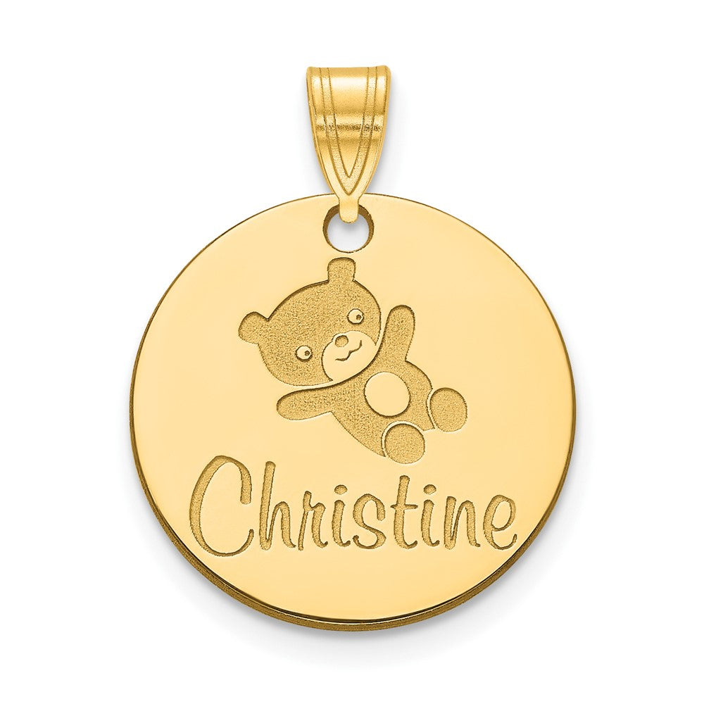 14K Yellow Gold Small Customized Circle Pendant