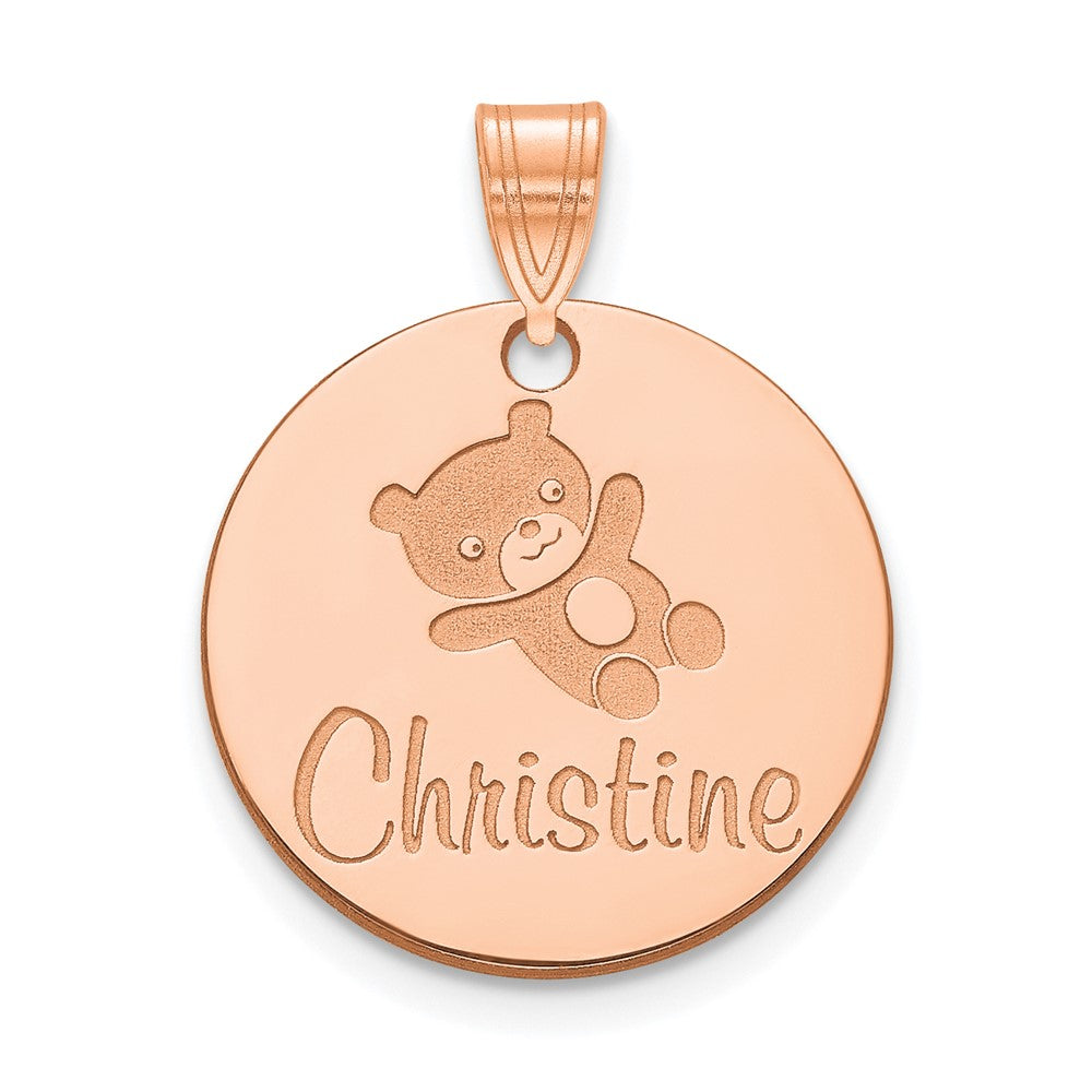 14K Rose Gold Small Customized Circle Pendant