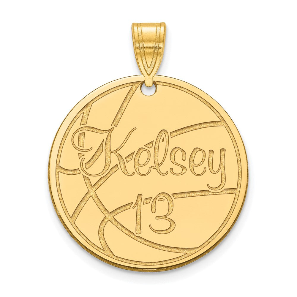 14K Yellow Gold Medium Customized Circle Pendant