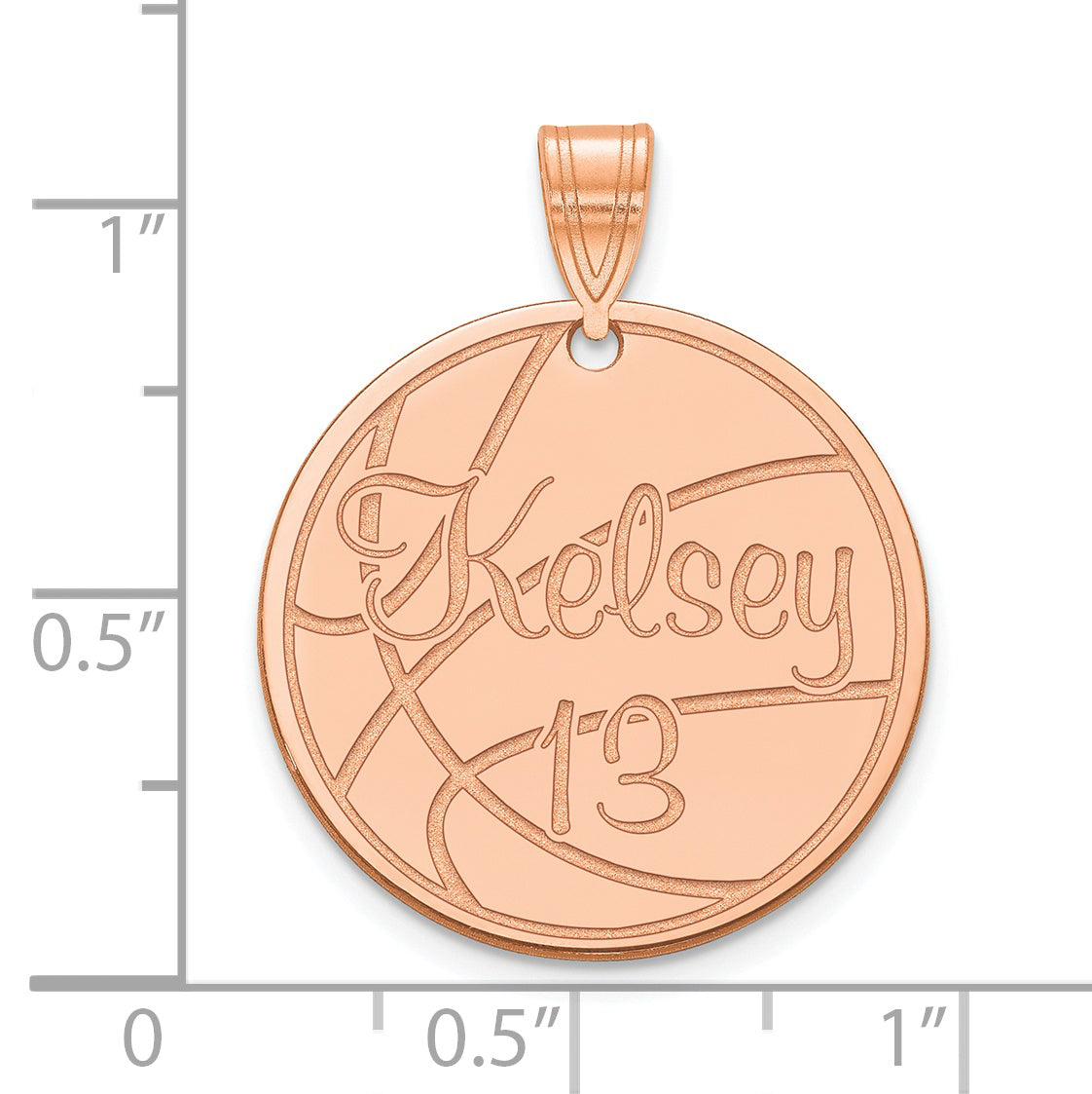14K Rose Gold Medium Customized Circle Pendant