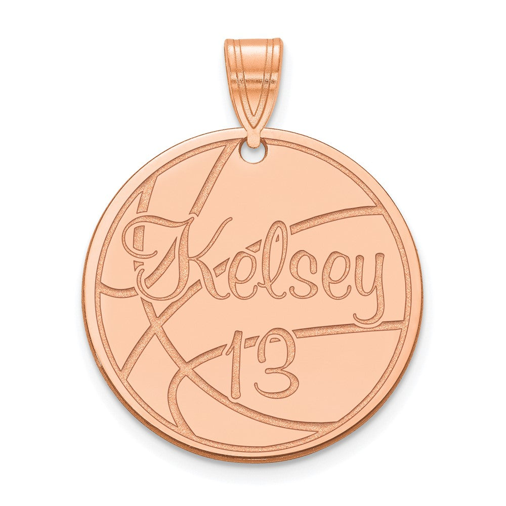 Sterling Silver Rose Gold plated Medium Customized Circle Pendant