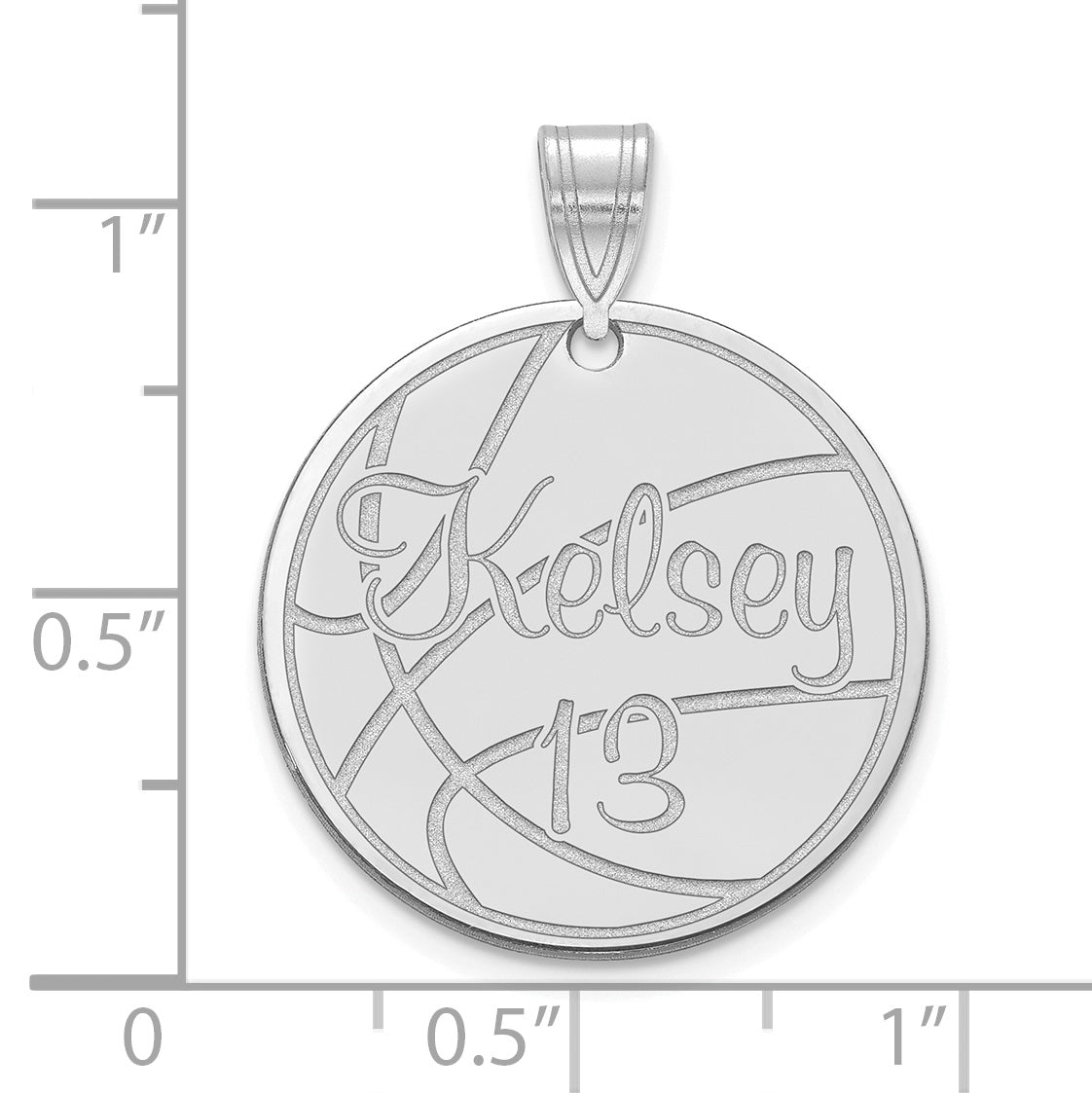 14K White Gold Medium Customized Circle Pendant