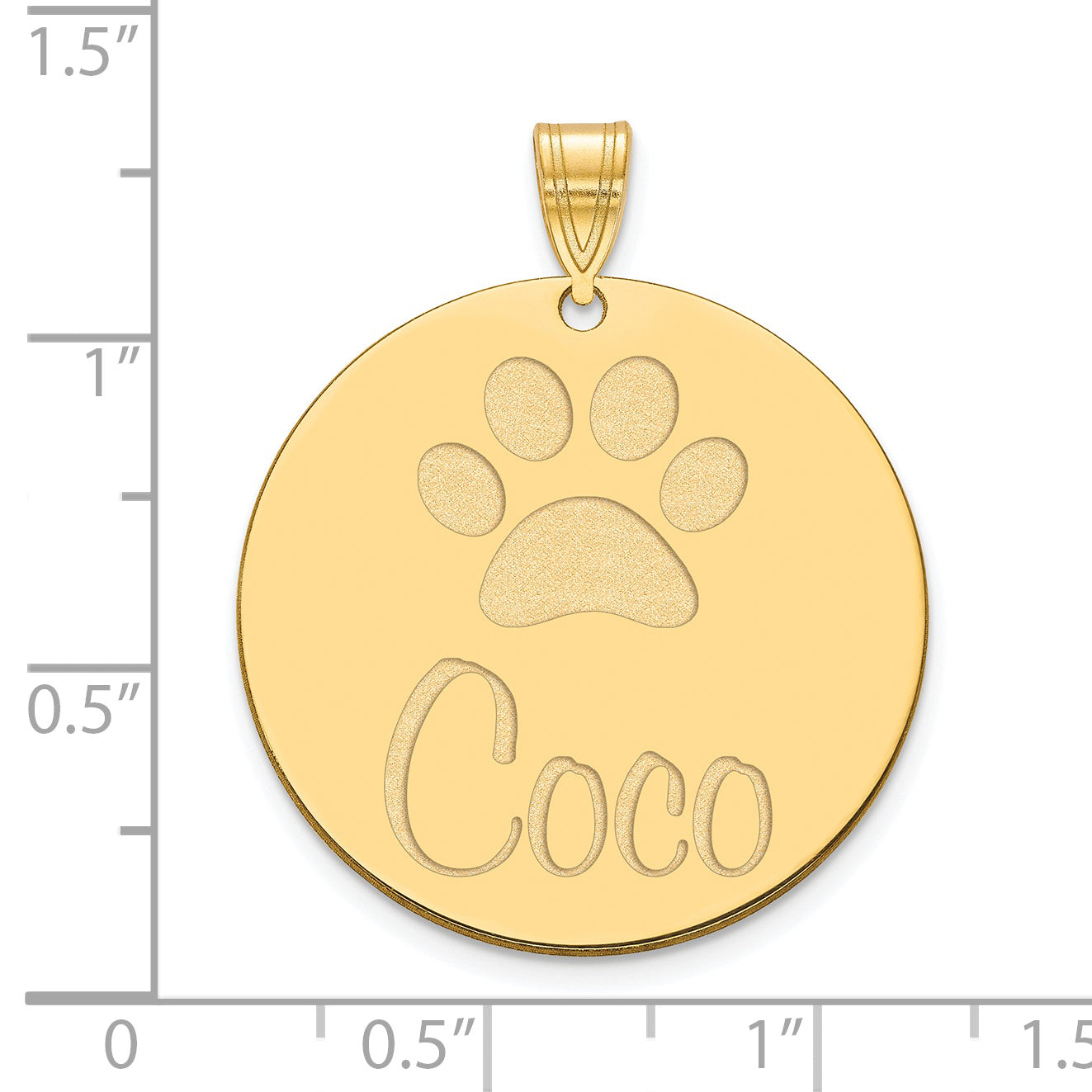 Sterling Silver Gold plated Large Customized Circle Pendant