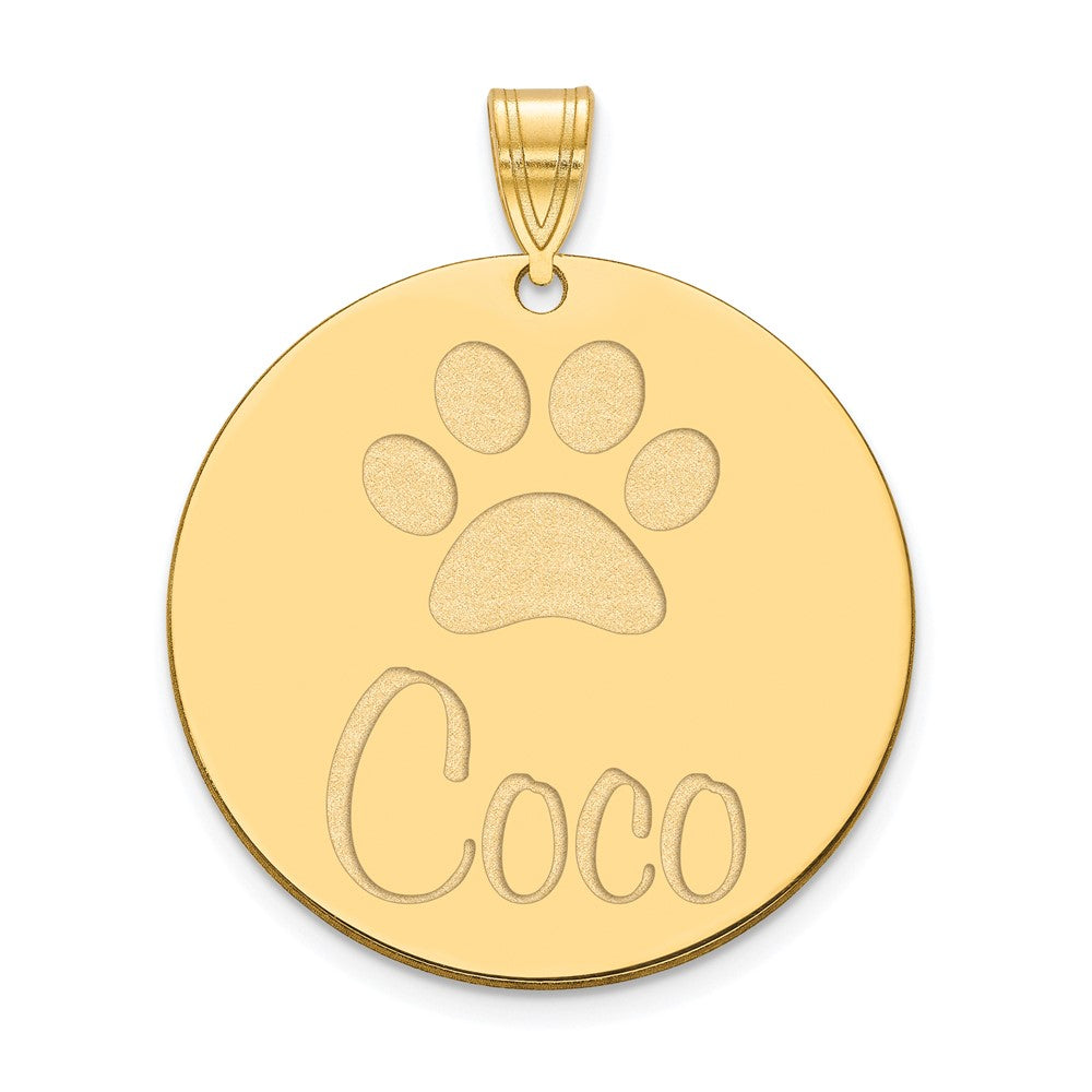 Sterling Silver Gold plated Large Customized Circle Pendant