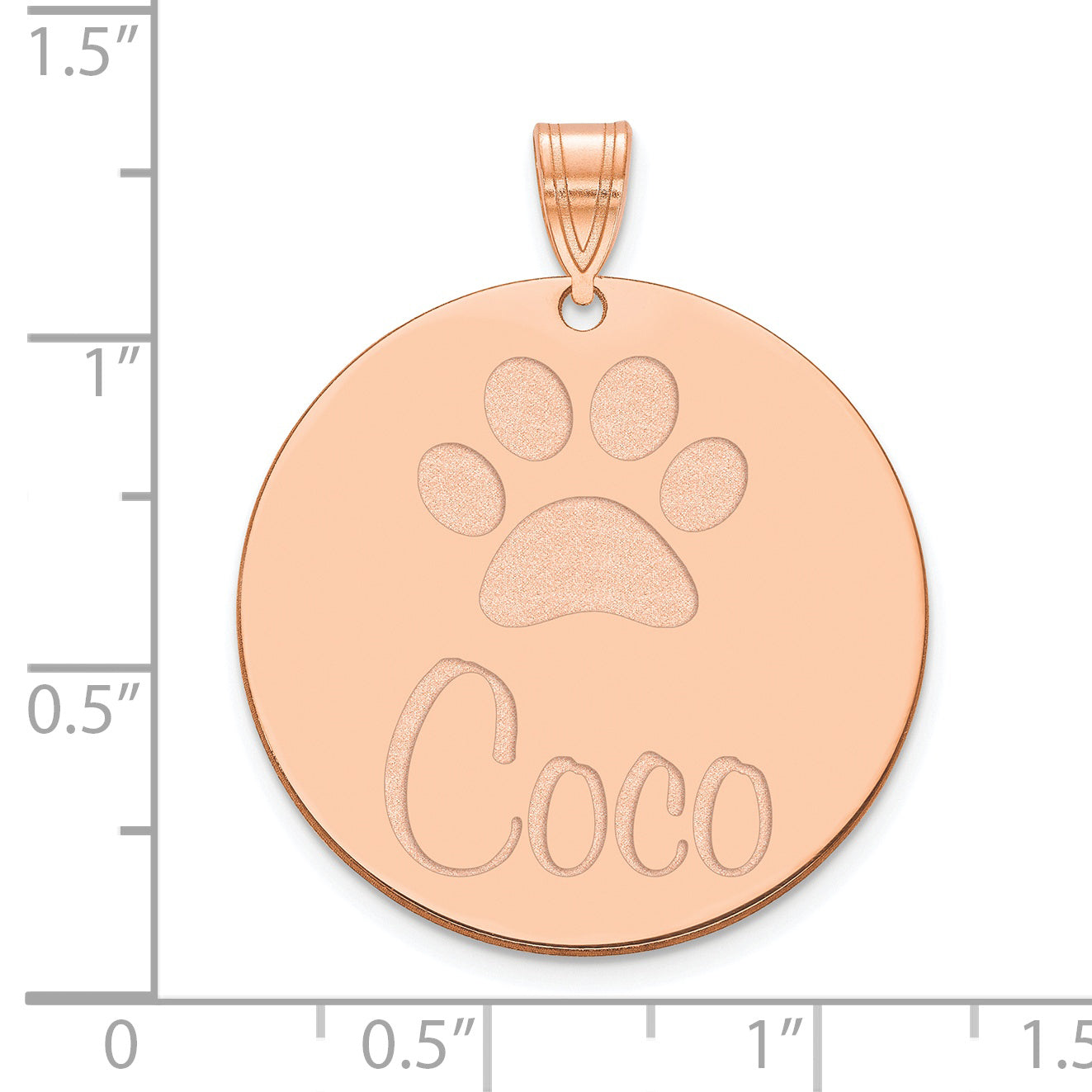 Sterling Silver Rose Gold plated Large Customized Circle Pendant