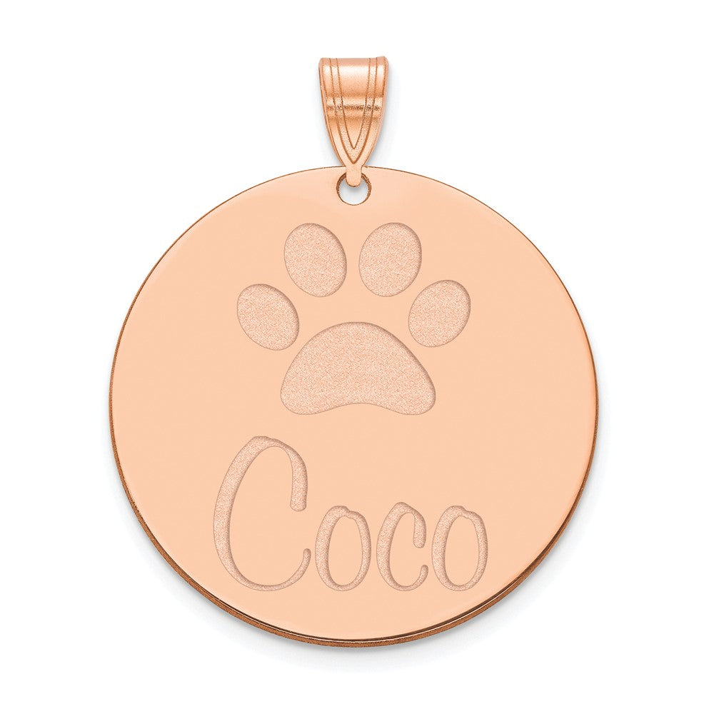 Sterling Silver Rose Gold plated Large Customized Circle Pendant