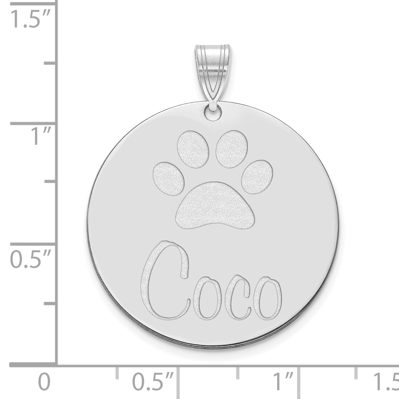 Sterling Silver Rhodium plated Large Customized Circle Pendant