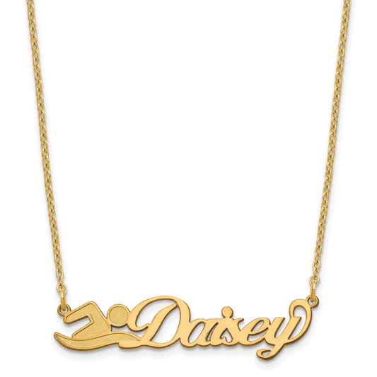 Sterling Silver Gold plated Small Customized Name Plate Necklace
